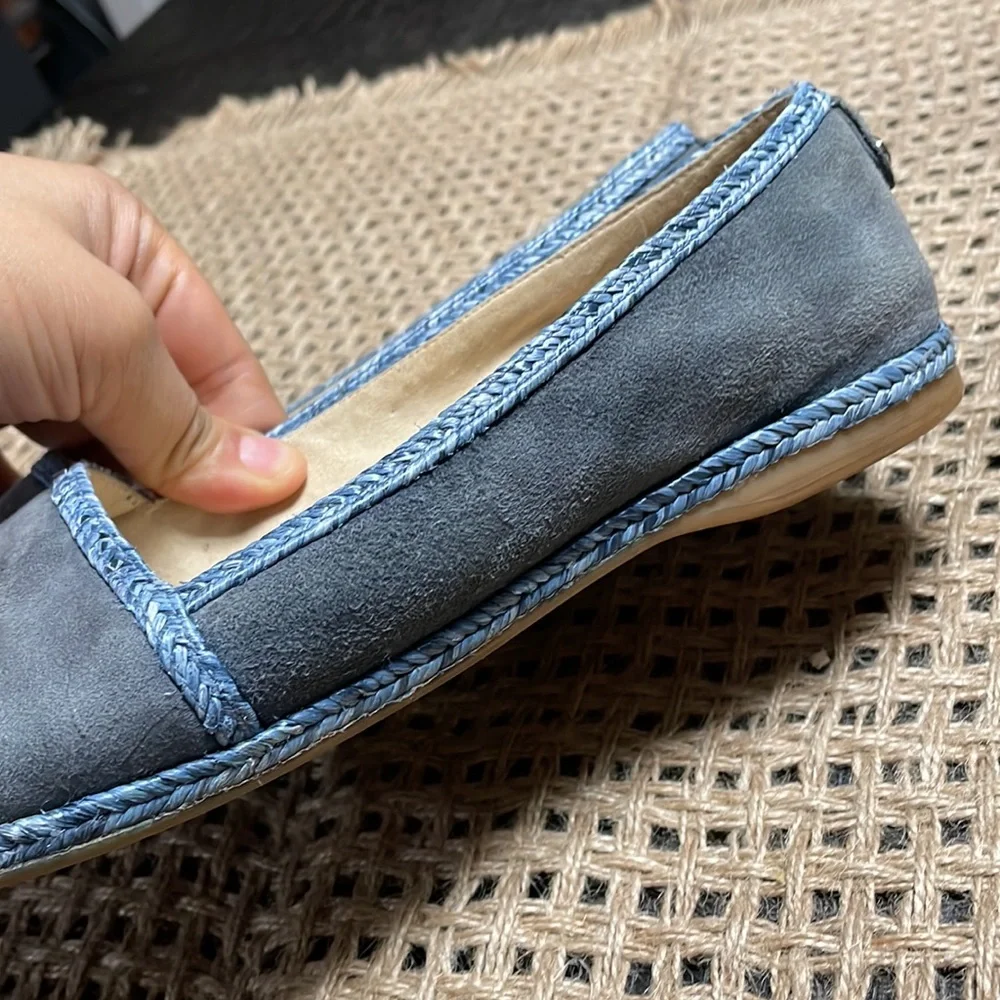 Stuart Weitzman Tipadrille Blue Jean Espadrille Mirror toe Shoes
